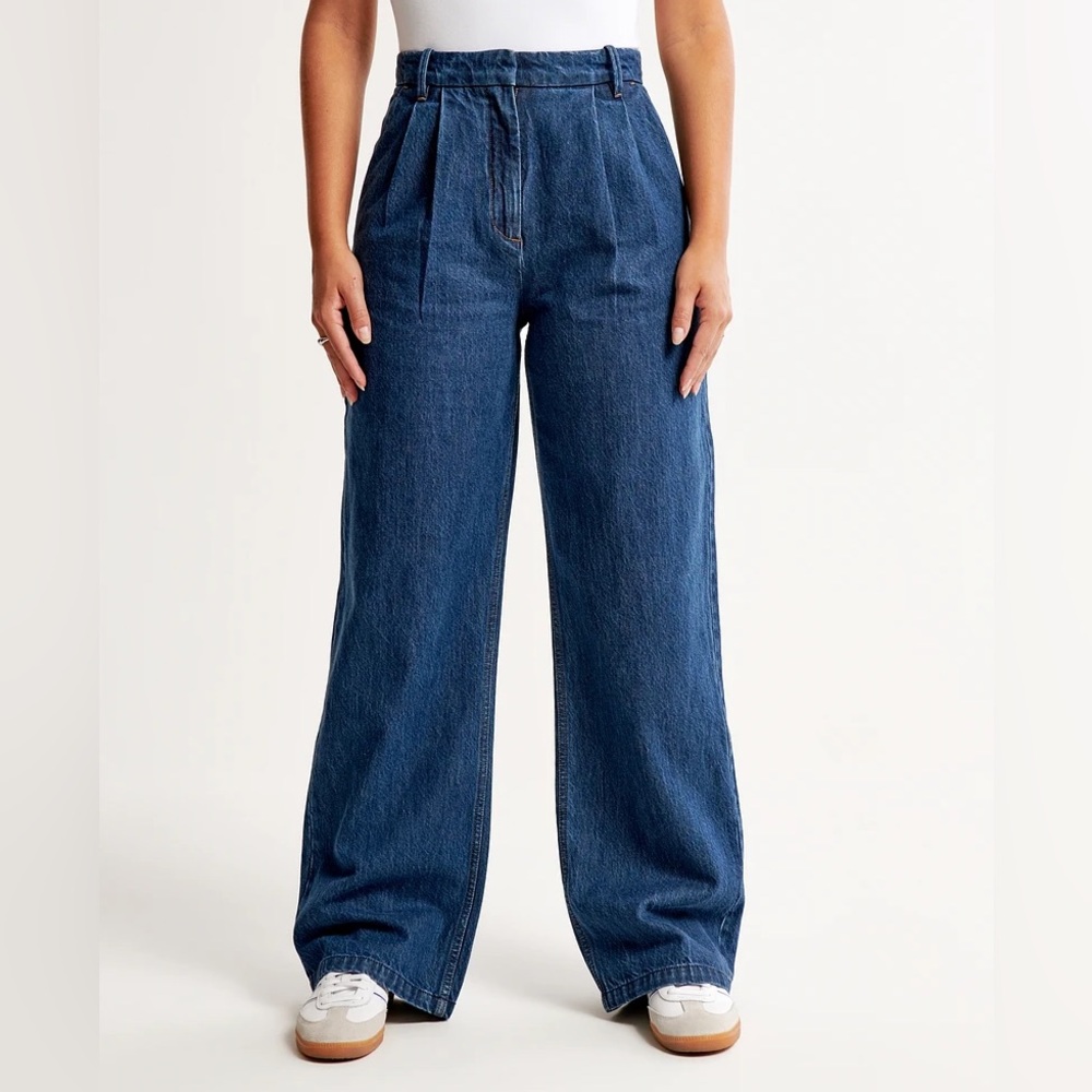 Abercrombie & Fitch Women's High Rise Jeans - Dark Blue